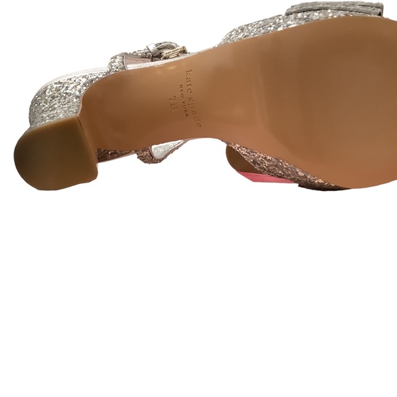 NWB KATE SPADE miya glitter platform heels gold / silver 7 - Picture 4 of 11